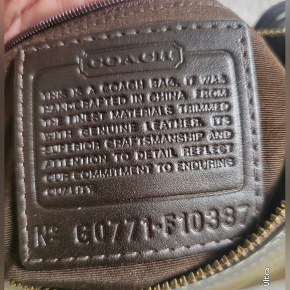 Coach Patchwork Bag Signature Fabric Leather Tan Brown Shoulder Purse - Picture 7 of 7